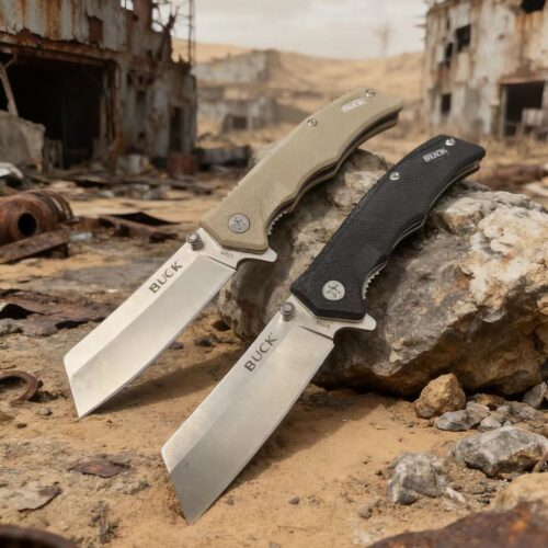 Product Description Providing convenient, everyday carry with a big attitude, the Trunk is Buck’s first cleaver blade pocket knife. Solidly built, the Trunk will excel at cutting, slicing and chopping. The blunt end also offers more discretion than other daily carry blades, giving you more flex when using in public. Sized for larger tasks, but simply 4" closed and equipped with a belt clip, this blade can go anywhere with you. Imported